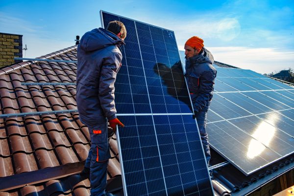 Solar,Panels,On,Roof.,Installing,A,Solar,Cell,On,A