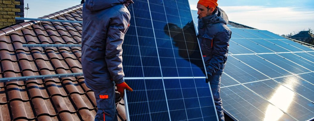 Solar,Panels,On,Roof.,Installing,A,Solar,Cell,On,A