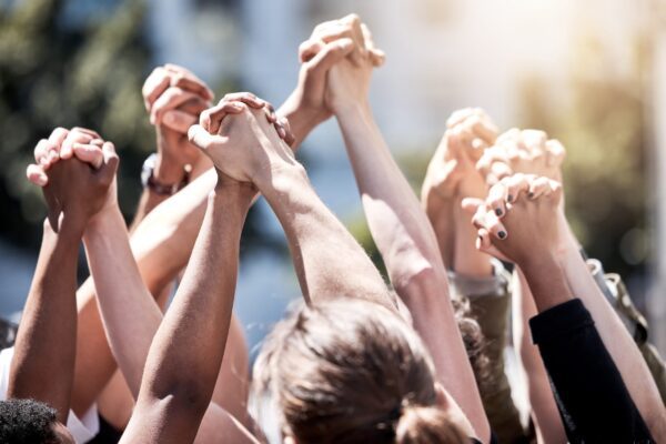 Hands,,Together,And,People,For,Protest,With,Community,,Human,Rights